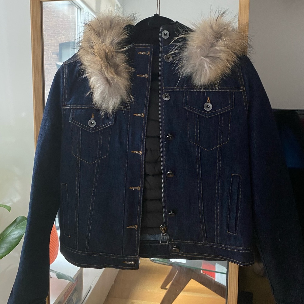 Hôtel Particulier Denim Jacket w/ Fur Hood